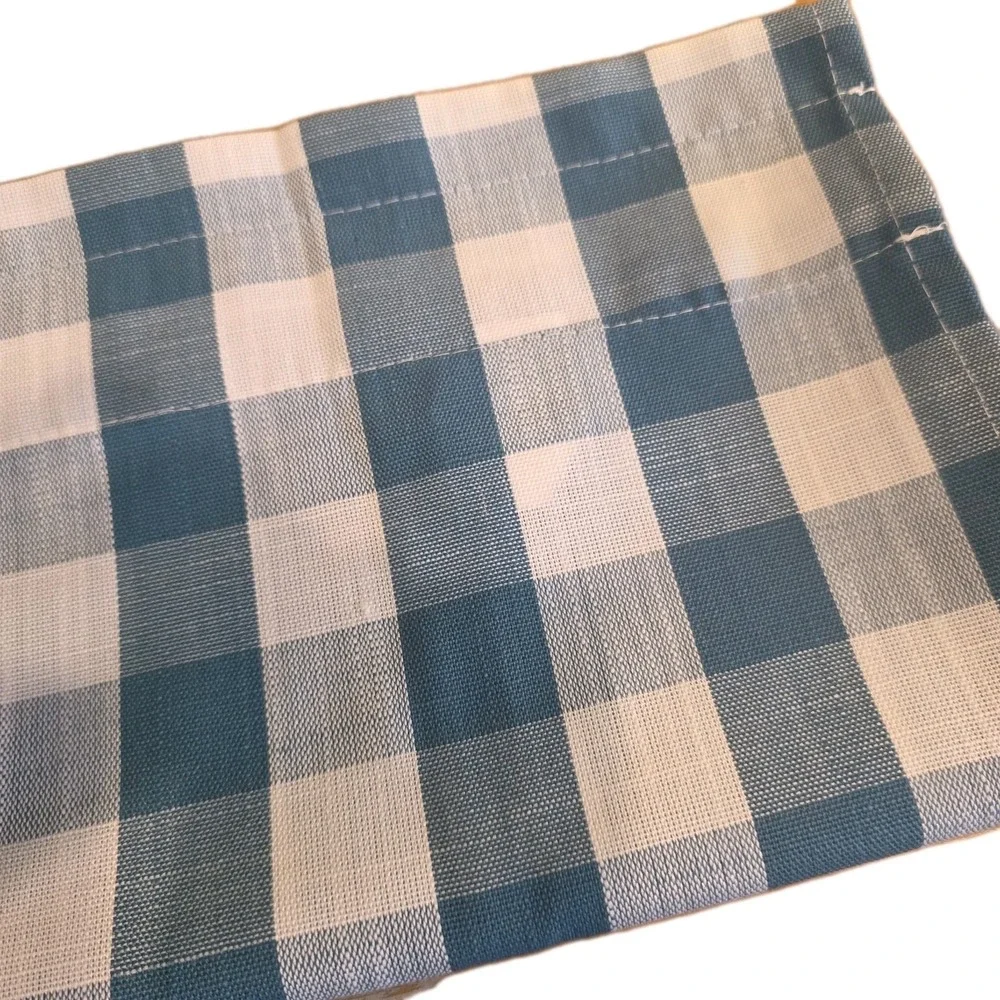 NEW Teal Buffalo Checkered Country Plaid Design Kitchen Curtain Window Valance